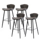 Black Metal Base Bar and Counter Stool Industrial Style Indoor Stool for Patio Use