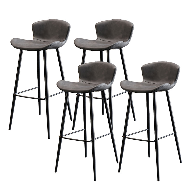 Black Metal Base Bar and Counter Stool Industrial Style Indoor Stool for Patio Use