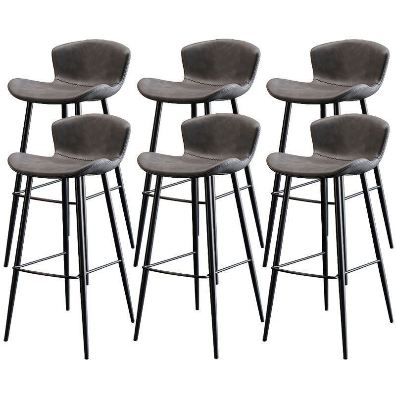 Black Metal Base Bar and Counter Stool Industrial Style Indoor Stool for Patio Use