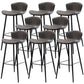 Black Metal Base Bar and Counter Stool Industrial Style Indoor Stool for Patio Use