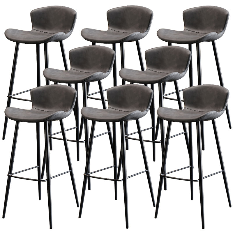 Black Metal Base Bar and Counter Stool Industrial Style Indoor Stool for Patio Use