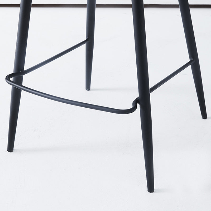 Black Metal Base Bar and Counter Stool Industrial Style Indoor Stool for Patio Use