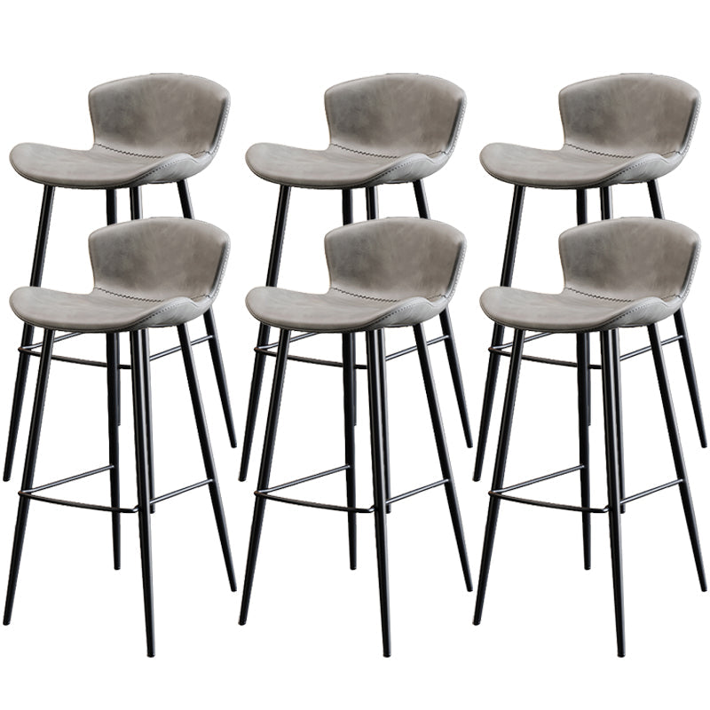 Black Metal Base Bar and Counter Stool Industrial Style Indoor Stool for Patio Use