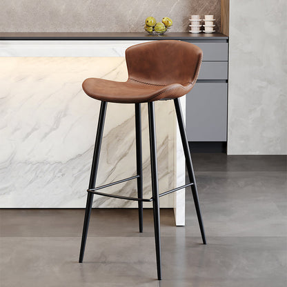 Black Metal Base Bar and Counter Stool Industrial Style Indoor Stool for Patio Use