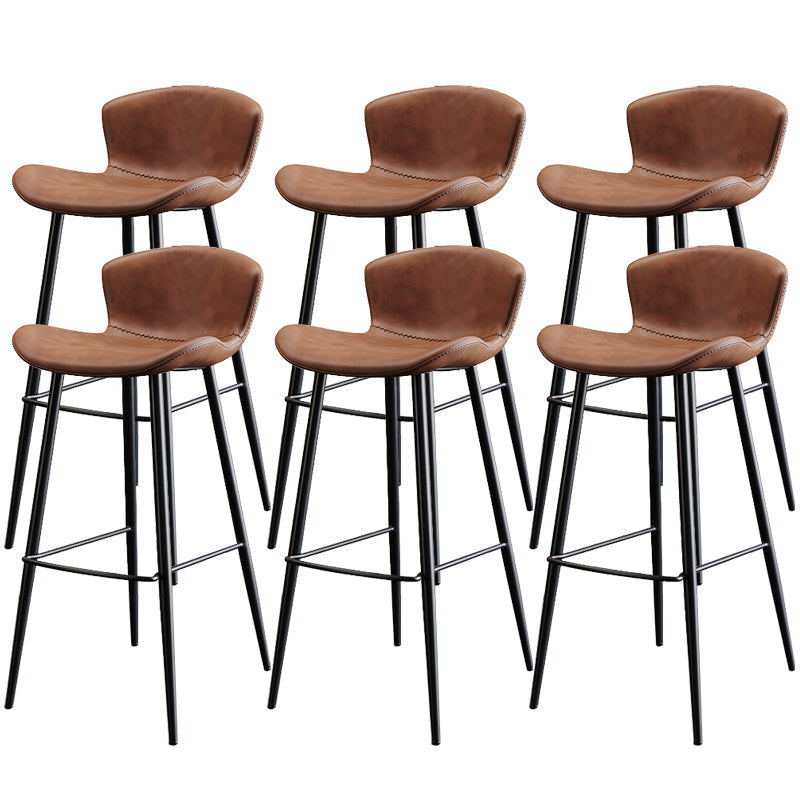 Black Metal Base Bar and Counter Stool Industrial Style Indoor Stool for Patio Use