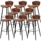 Black Metal Base Bar and Counter Stool Industrial Style Indoor Stool for Patio Use