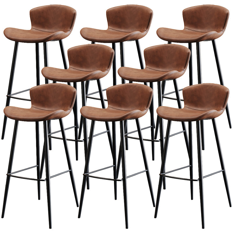 Black Metal Base Bar and Counter Stool Industrial Style Indoor Stool for Patio Use