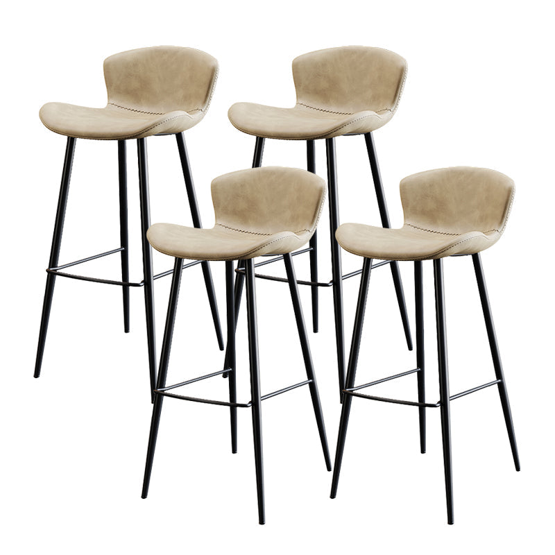 Black Metal Base Bar and Counter Stool Industrial Style Indoor Stool for Patio Use