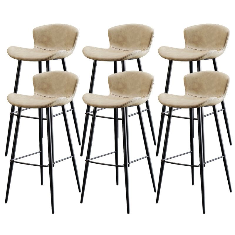 Black Metal Base Bar and Counter Stool Industrial Style Indoor Stool for Patio Use