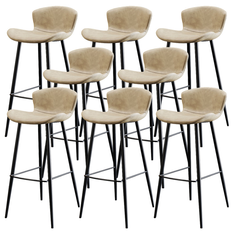 Black Metal Base Bar and Counter Stool Industrial Style Indoor Stool for Patio Use