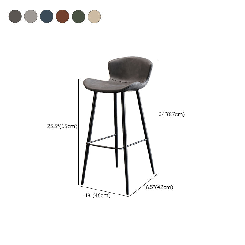 Black Metal Base Bar and Counter Stool Industrial Style Indoor Stool for Patio Use