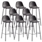 Black Metal Base Bar and Counter Stool Industrial Style Indoor Stool Black 8 Piece Set Bar Stool(30"H) Clearhalo 'Bar Furniture' 'Bar Stools' 'bar_stools' 'furn' 'furn_bar_stools' 'Furniture' 'Kitchen & Dining Furniture' 7288624