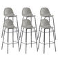 Black Metal Base Bar and Counter Stool Industrial Style Indoor Stool Light Gray 6 Piece Set Bar Stool(30"H) Clearhalo 'Bar Furniture' 'Bar Stools' 'bar_stools' 'furn' 'furn_bar_stools' 'Furniture' 'Kitchen & Dining Furniture' 7288631