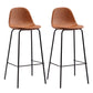 Black Metal Base Bar and Counter Stool Industrial Style Indoor Stool Brown 2 Piece Set Bar Stool(30"H) Clearhalo 'Bar Furniture' 'Bar Stools' 'bar_stools' 'furn' 'furn_bar_stools' 'Furniture' 'Kitchen & Dining Furniture' 7288634