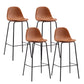 Black Metal Base Bar and Counter Stool Industrial Style Indoor Stool Brown 4 Piece Set Bar Stool(30"H) Clearhalo 'Bar Furniture' 'Bar Stools' 'bar_stools' 'furn' 'furn_bar_stools' 'Furniture' 'Kitchen & Dining Furniture' 7288637