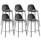 Black Metal Base Bar and Counter Stool Industrial Style Indoor Stool Black 6 Piece Set Clearhalo 'Bar Furniture' 'Bar Stools' 'bar_stools' 'furn' 'furn_bar_stools' 'Furniture' 'Kitchen & Dining Furniture' 7288646