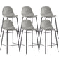Black Metal Base Bar and Counter Stool Industrial Style Indoor Stool Light Gray 6 Piece Set Clearhalo 'Bar Furniture' 'Bar Stools' 'bar_stools' 'furn' 'furn_bar_stools' 'Furniture' 'Kitchen & Dining Furniture' 7288650
