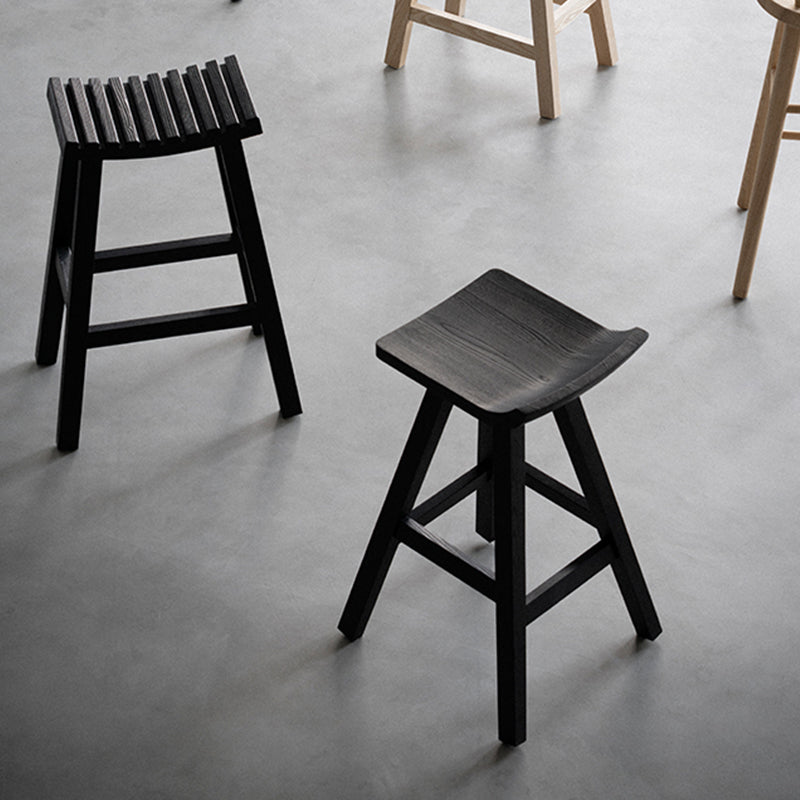 Nordic Style Bar Stool Solid Wood Counter Stool for Living Room