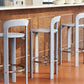 Round Low Back Dining Stools Plastic Barstools with Footrest