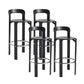 Round Low Back Dining Stools Plastic Barstools with Footrest