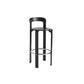 Round Low Back Dining Stools Plastic Barstools with Footrest