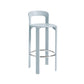 Round Low Back Dining Stools Plastic Barstools with Footrest
