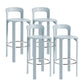 Round Low Back Dining Stools Plastic Barstools with Footrest