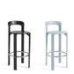 Round Low Back Dining Stools Plastic Barstools with Footrest