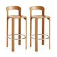 Round Low Back Dining Stools Plastic Barstools with Footrest