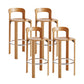 Round Low Back Dining Stools Plastic Barstools with Footrest