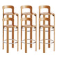 Round Low Back Dining Stools Plastic Barstools with Footrest
