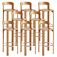 Round Low Back Dining Stools Plastic Barstools with Footrest