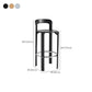 Round Low Back Dining Stools Plastic Barstools with Footrest