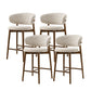 Solid Wood Dining Stools White Upholstered Bar Stools with Footrest