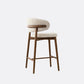 Solid Wood Dining Stools White Upholstered Bar Stools with Footrest