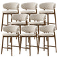 Solid Wood Dining Stools White Upholstered Bar Stools with Footrest