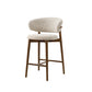 Solid Wood Dining Stools White Upholstered Bar Stools with Footrest