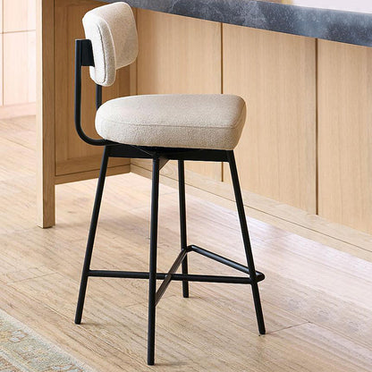 Lage rug dineren krukken gestoffeerde barkrukken met metalen basis