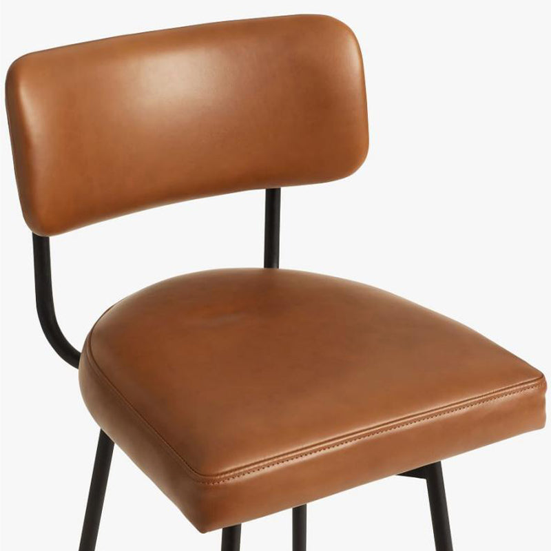 Lage rug dineren krukken gestoffeerde barkrukken met metalen basis