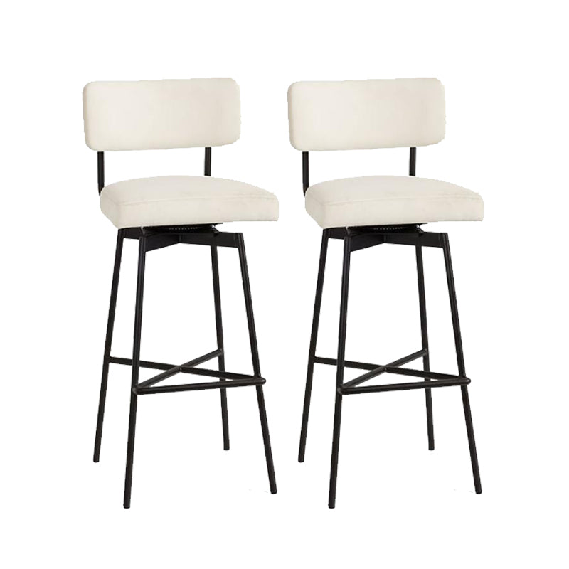 Low Back Dining Stools Upholstered Bar Stools with Metal Base Light Gray 2 Piece Set Clearhalo 'Bar Furniture' 'Bar Stools' 'bar_stools' 'furn' 'furn_bar_stools' 'Furniture' 'Kitchen & Dining Furniture' 7288750