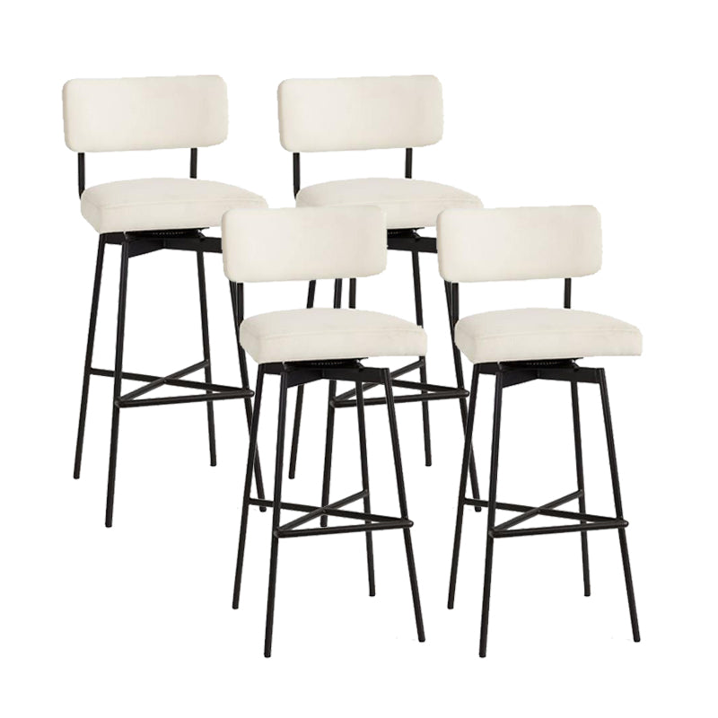 Low Back Dining Stools Upholstered Bar Stools with Metal Base Light Gray 4 Piece Set Clearhalo 'Bar Furniture' 'Bar Stools' 'bar_stools' 'furn' 'furn_bar_stools' 'Furniture' 'Kitchen & Dining Furniture' 7288751