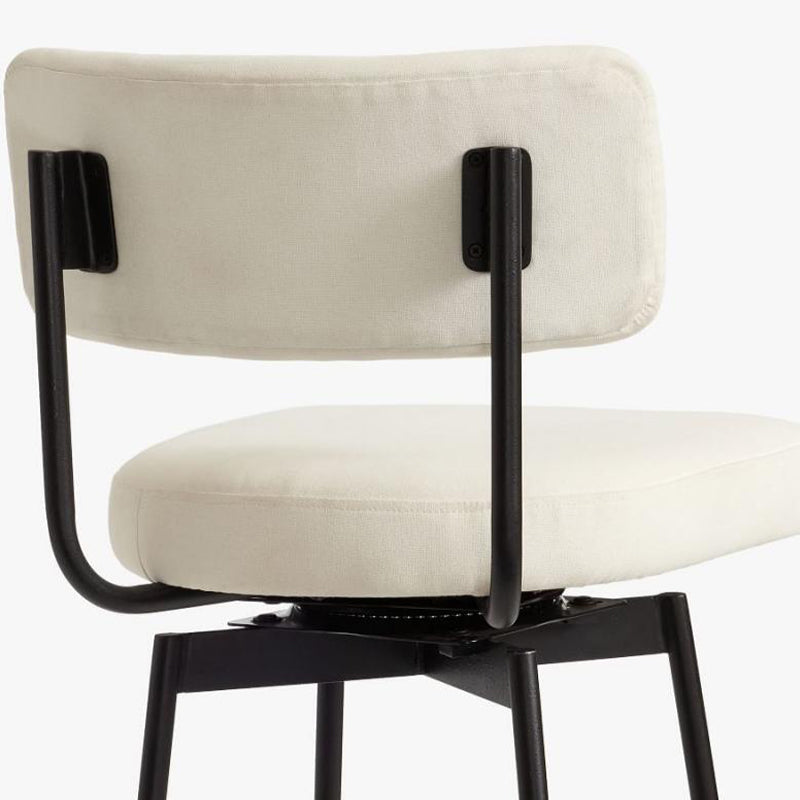 Lage rug dineren krukken gestoffeerde barkrukken met metalen basis