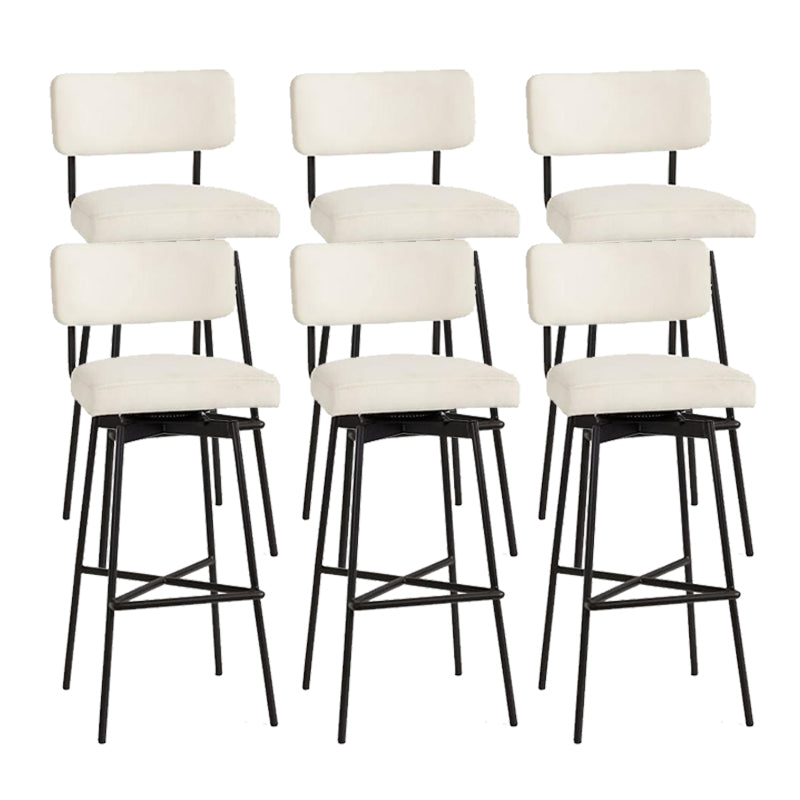 Low Back Dining Stools Upholstered Bar Stools with Metal Base Light Gray 6 Piece Set Clearhalo 'Bar Furniture' 'Bar Stools' 'bar_stools' 'furn' 'furn_bar_stools' 'Furniture' 'Kitchen & Dining Furniture' 7288754