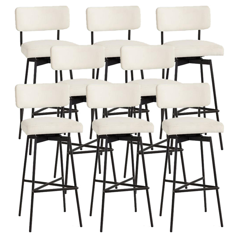 Low Back Dining Stools Upholstered Bar Stools with Metal Base Light Gray 8 Piece Set Clearhalo 'Bar Furniture' 'Bar Stools' 'bar_stools' 'furn' 'furn_bar_stools' 'Furniture' 'Kitchen & Dining Furniture' 7288756