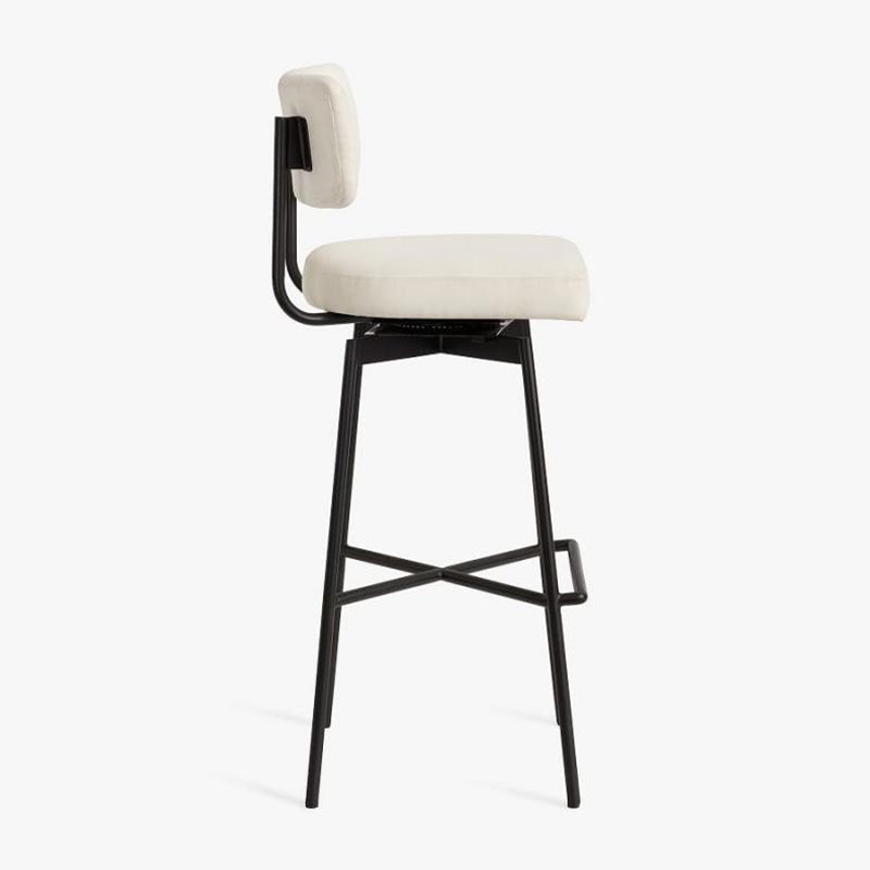 Low Back Dining Stools Upholstered Bar Stools with Metal Base Clearhalo 'Bar Furniture' 'Bar Stools' 'bar_stools' 'furn' 'furn_bar_stools' 'Furniture' 'Kitchen & Dining Furniture' 7288760