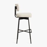 Low Back Dining Stools Upholstered Bar Stools with Metal Base