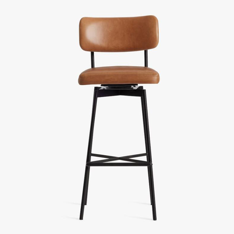 Lage rug dineren krukken gestoffeerde barkrukken met metalen basis