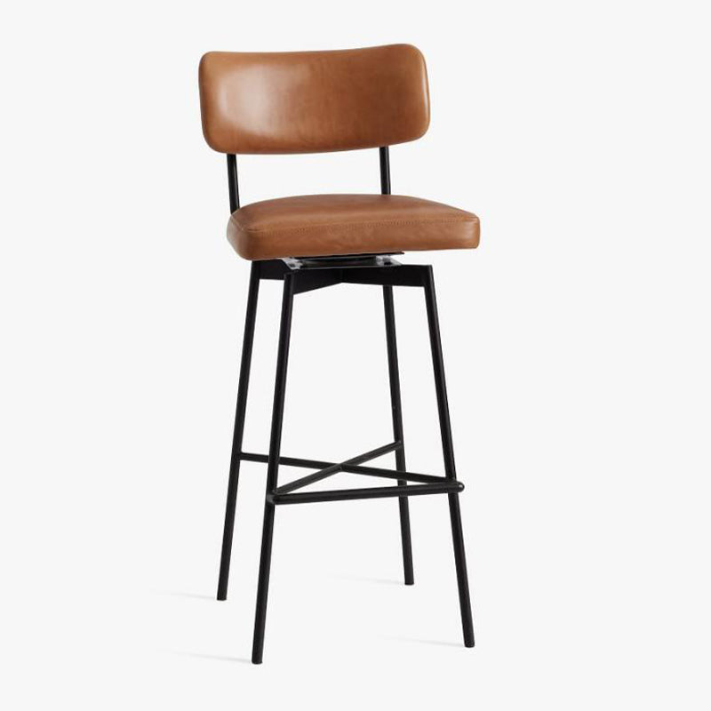 Low Back Dining Stools Upholstered Bar Stools with Metal Base Clearhalo 'Bar Furniture' 'Bar Stools' 'bar_stools' 'furn' 'furn_bar_stools' 'Furniture' 'Kitchen & Dining Furniture' 7288764
