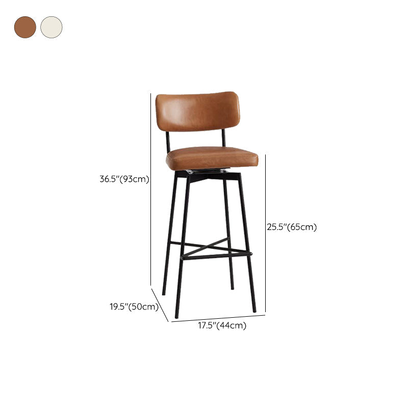 Lage rug dineren krukken gestoffeerde barkrukken met metalen basis