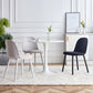 Modern Simple Side Chair Upholstered Dining Chair with Plastic Base for Kitchen